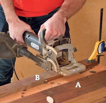 Nye trappetrinn: Fres spor til lamellene Nye trappetrinn: Fres spor til lamellene